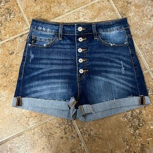 KanCan Dark Blue Button-Up Jean Shorts NEW WITHOUT TAGS